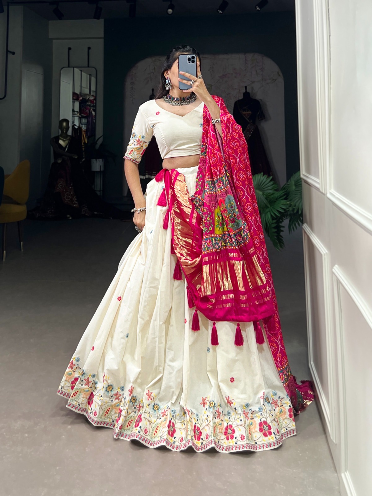 Lehenga Choli Khadi Cotton - Image 4