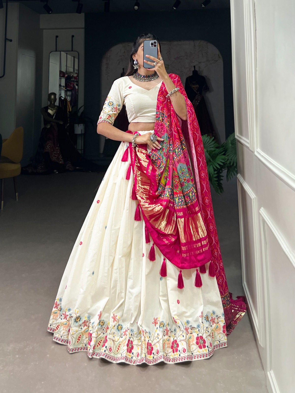 Lehenga Choli Khadi Cotton
