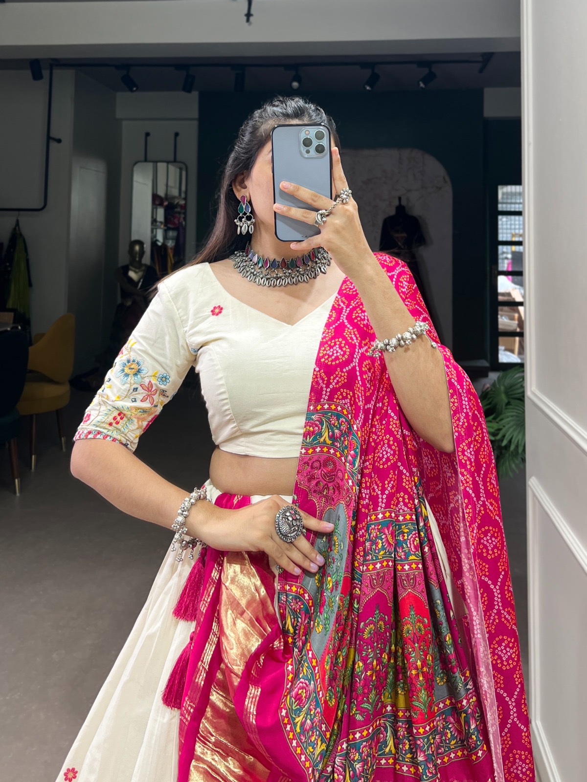 Lehenga Choli Khadi Cotton - Image 5