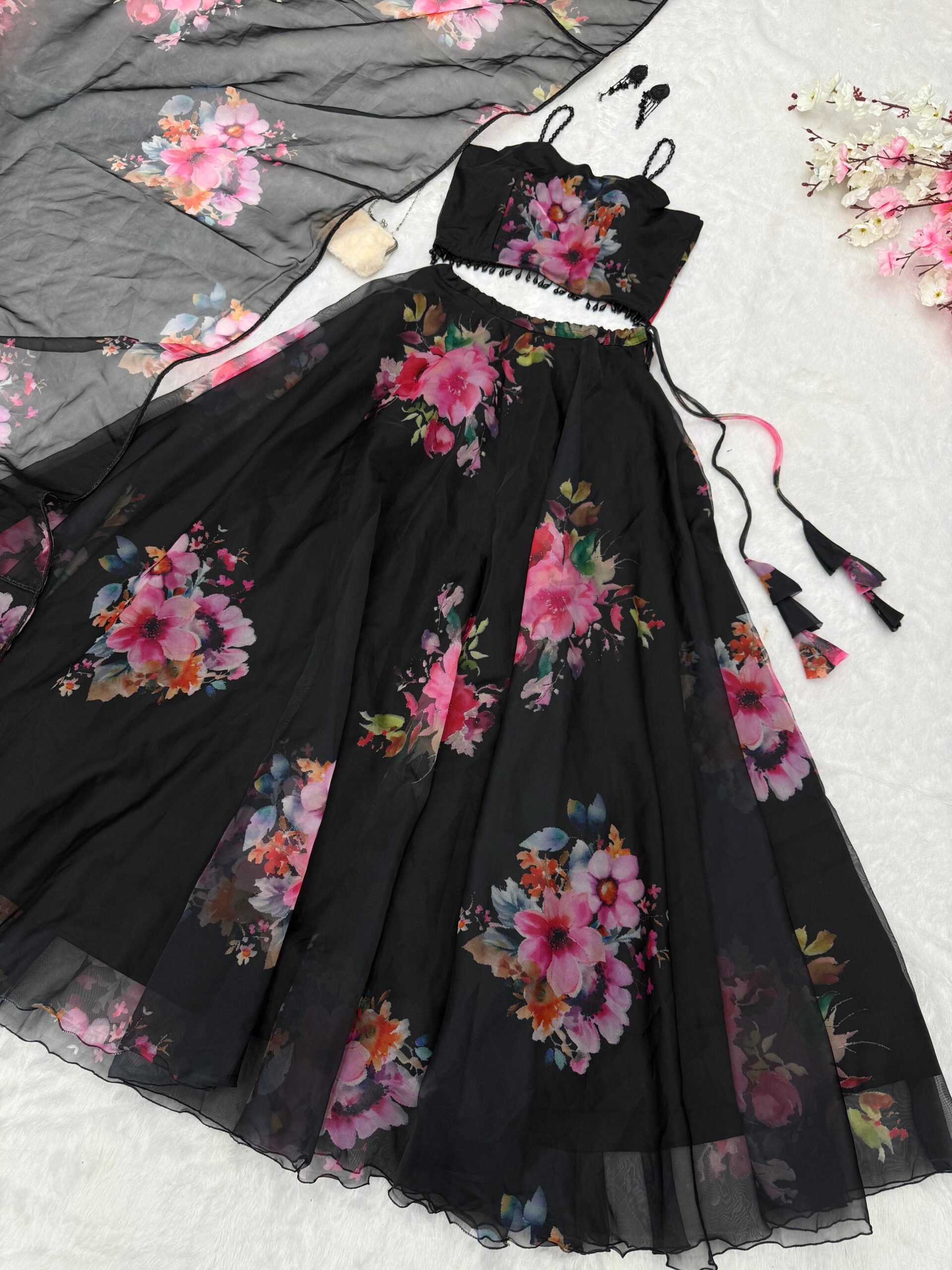 Lehenga Choli Floral Printed - Image 6